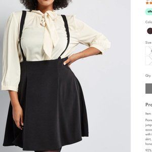 Modcloth Overall Winner Jumper A-Line Skirt Black Size M